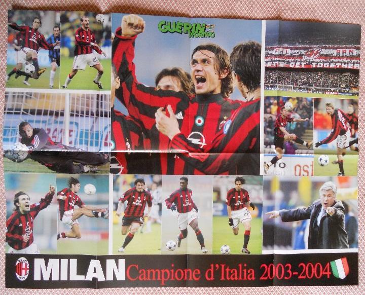 постер А1 футбол Мілан, Італія 2004 / AC Milan,Italy calcio football team poster 1