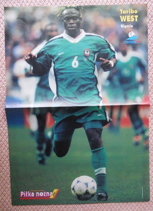 постер футбол Тарібо Вест (Нігерія) / Taribo West,Nigeria football player poster