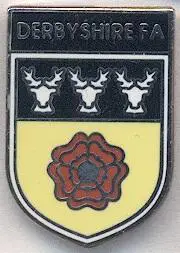 Derbyshire,England регіон.федерація футболу ЕМАЛЬ football association pin badge
