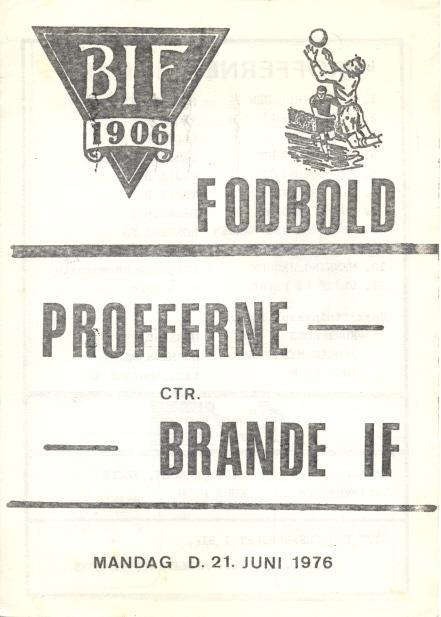 прог. Brande IF Denmark- зб.Данія/Denmark XI Professionals 1976 match programme
