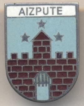 герб місто Айзпуте (Латвія) ЕМАЛЬ /Aizpute town,Latvia coat-of-arms enamel badge