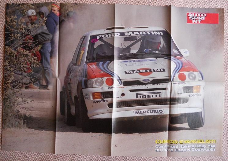 постер А1 авто ралі Ford Escort:Cunico & Evangelisti (Італія/Italy) rally poster