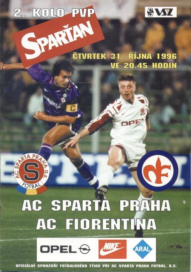 прог.Sparta Prague Czech/Чехія-AC Fiorentina Italy/Італія 1996 match programme