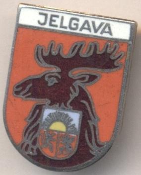 герб місто Єлгава (Латвія) ЕМАЛЬ / Jelgava town,Latvia coat-of-arms enamel badge