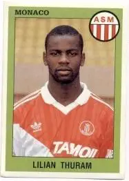 наклейка футбол Л.Тюрам (Франція) /Lilian Thuram,AS Monaco,France player sticker
