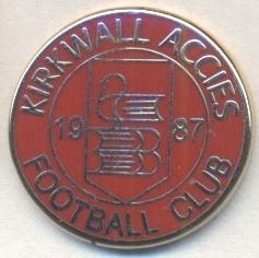 футбол.клуб Аксіз (Шотландія) ЕМАЛЬ/Kirkwall Accies,Orkney-Scotland football pin