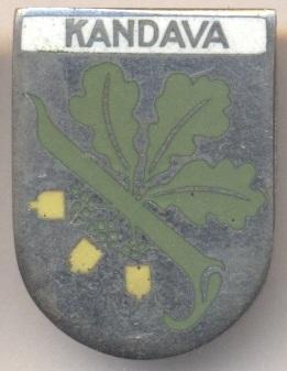 герб місто Кандава (Латвія) ЕМАЛЬ /Kandava town,Latvia coat-of-arms enamel badge