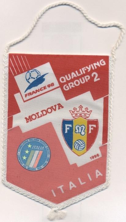 вимпел 17х12 Молдова-Італія 1996 відбір ЧС-1998 / Moldova-Italy match pennant