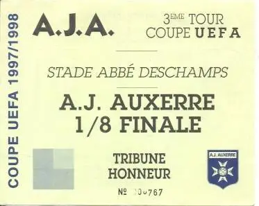 білет Осер/AJ Auxerre France/Франція-FC Twente Netherl/Нідерл.1997a match ticket