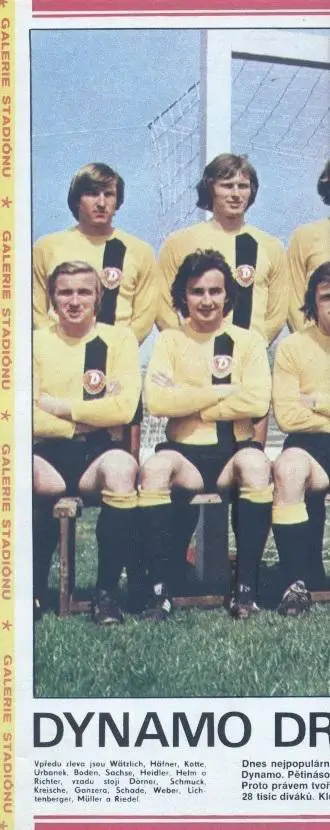 постер А3 футбол Динамо Дрезден(НДР 1977/Dyn.Dresden,GDR-Germany football poster