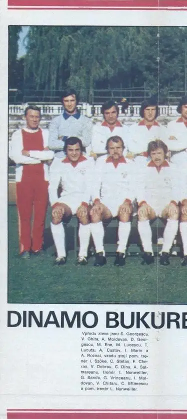 постер А3 футбол Динамо Бухарест (Румунія 1977/Dinamo B.,Romania football poster
