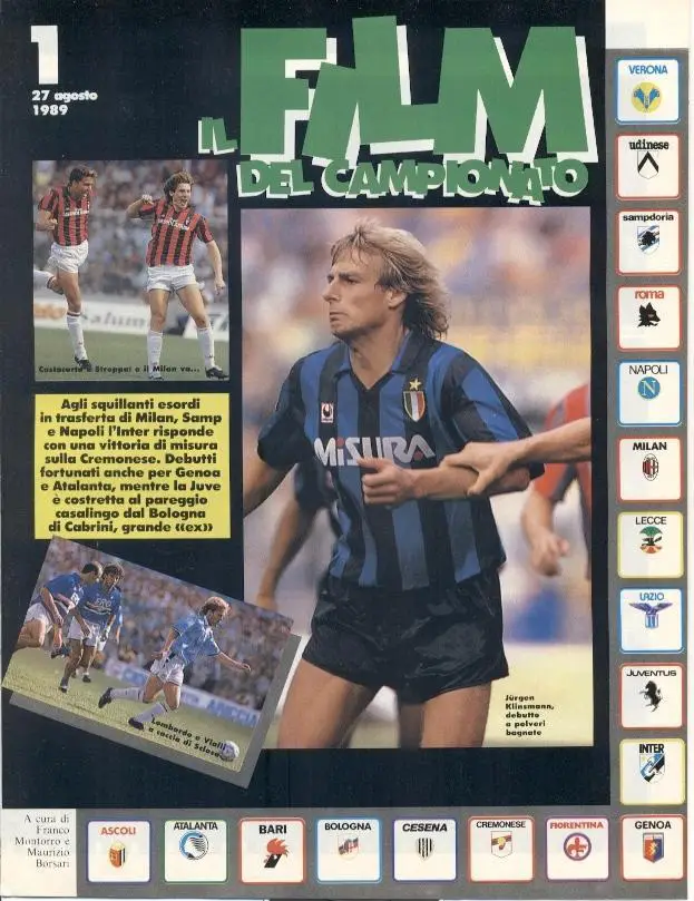 футбол - Італія чемпіонат 1989-90, колекція Guerin Sportivo Italy championship