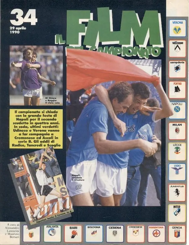 футбол - Італія чемпіонат 1989-90, колекція Guerin Sportivo Italy championship 2