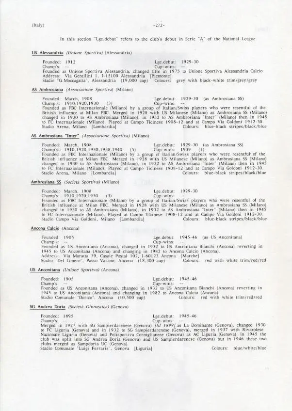 книга Італія підсумки чемп-тів,вся історія /Italy football ch.ships history book 2