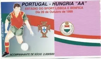 білет зб. Португалія-Угорщина 1999 відбір ЧЄ-2000 /Portugal-Hungary match ticket