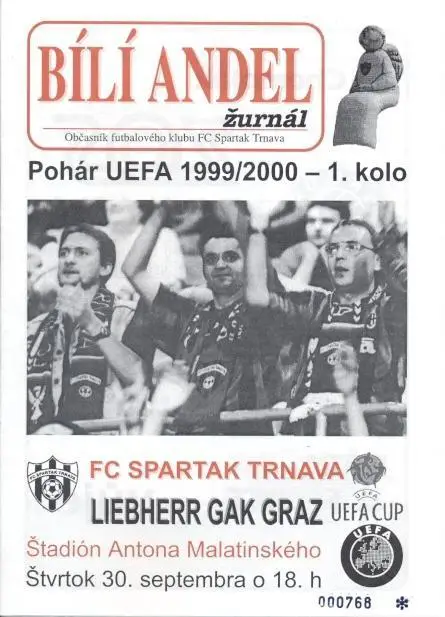 прог.Spartak Trnava Slovakia/Словач.-GAK Graz Austria/Австрія 1999 match program