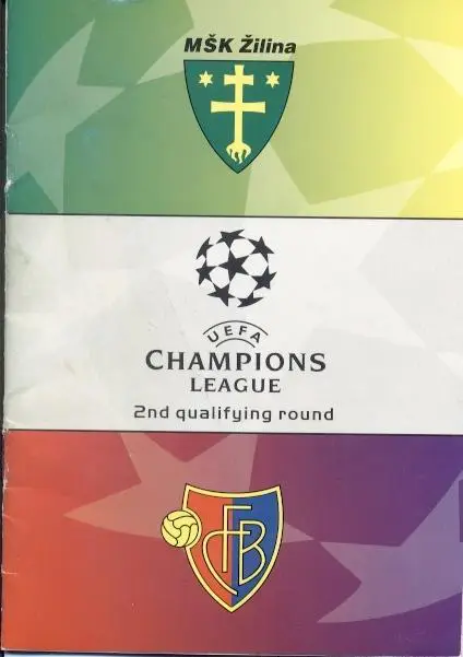 прог.MSK Zilina Slovak/Словач.-FC Basel Switzerland/Швейцарія 2002 match program