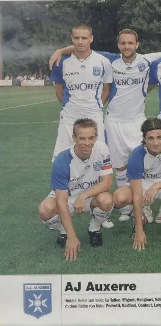 постер А4 футбол Осер (Франція) 2010 / AJ Auxerre, France football club poster