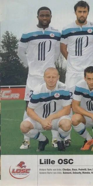 постер А4 футбол Лілль (Франція) 2011 / Lille OSC, France football club poster