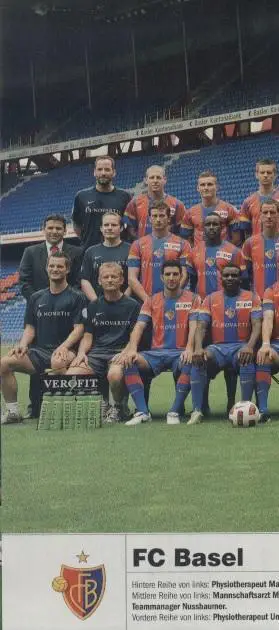 постер А4 футбол Базель (Швейцарія) 2010 / FC Basel, Switzerland football poster