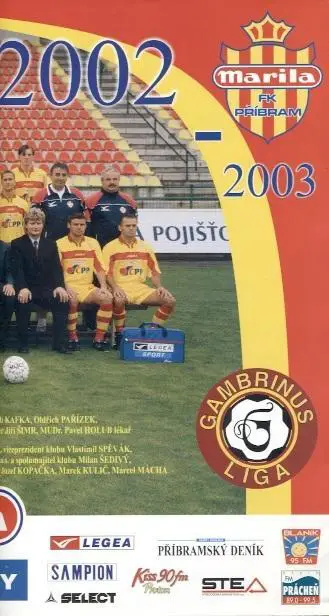 постер А4 футбол Маріла Пршибрам(Чехія 2002/Marila Pribram,Czech football poster