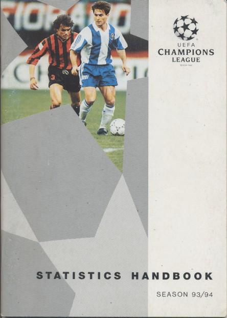 книга Футбол УЄФА Ліга чемпіонів 1993-94 офіц. / UEFA ChL Statistics Handbook