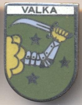 герб місто Валка (Латвія) ЕМАЛЬ / Valka town, Latvia coat-of-arms enamel badge