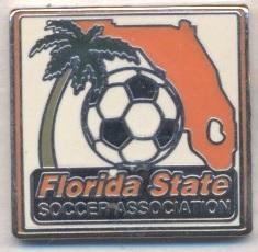 Флорида, федерація футболу, ЕМАЛЬ / Florida, USA football-soccer association pin