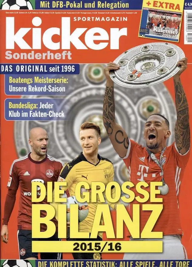 Німеччина, чемп-т 2015-16 резюме, спецвидання Кікер/Kicker Saison Bilanz summary