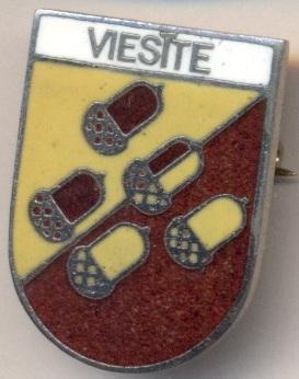 герб місто Вієсіте (Латвія) ЕМАЛЬ /Viesite town,Latvia coat-of-arms enamel badge