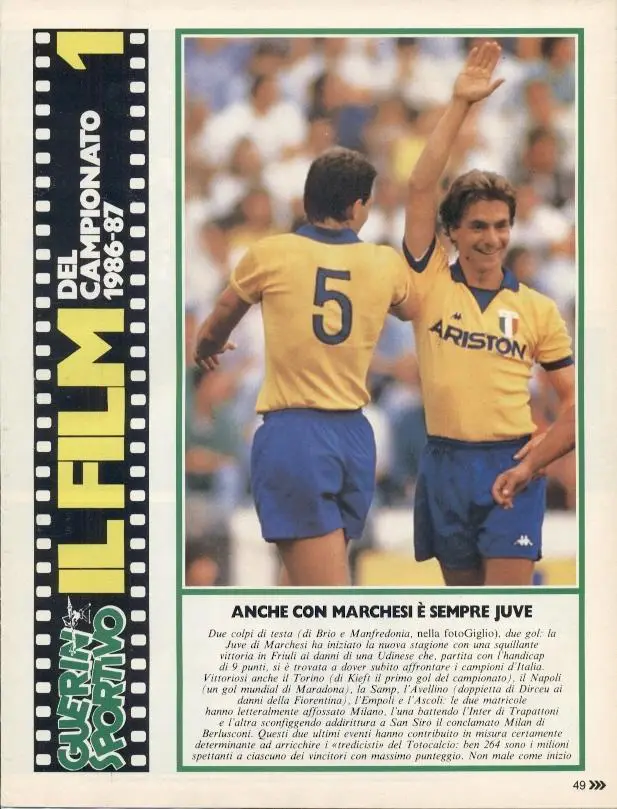 футбол - Італія чемпіонат 1986-87, колекція Guerin Sportivo Italy championship 1