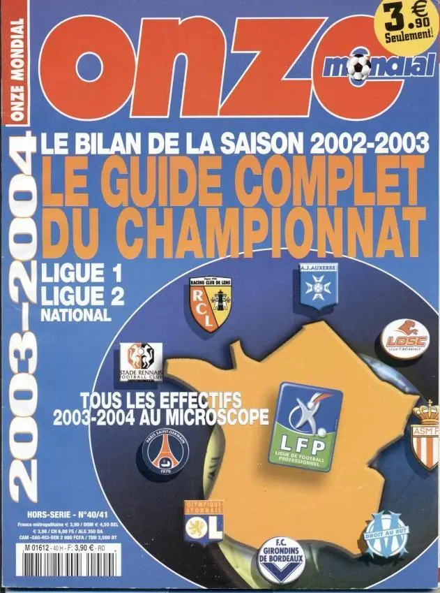 Франция,чемп-т 2003-04,спецвидання Онз/Onze Mondial France football season guide