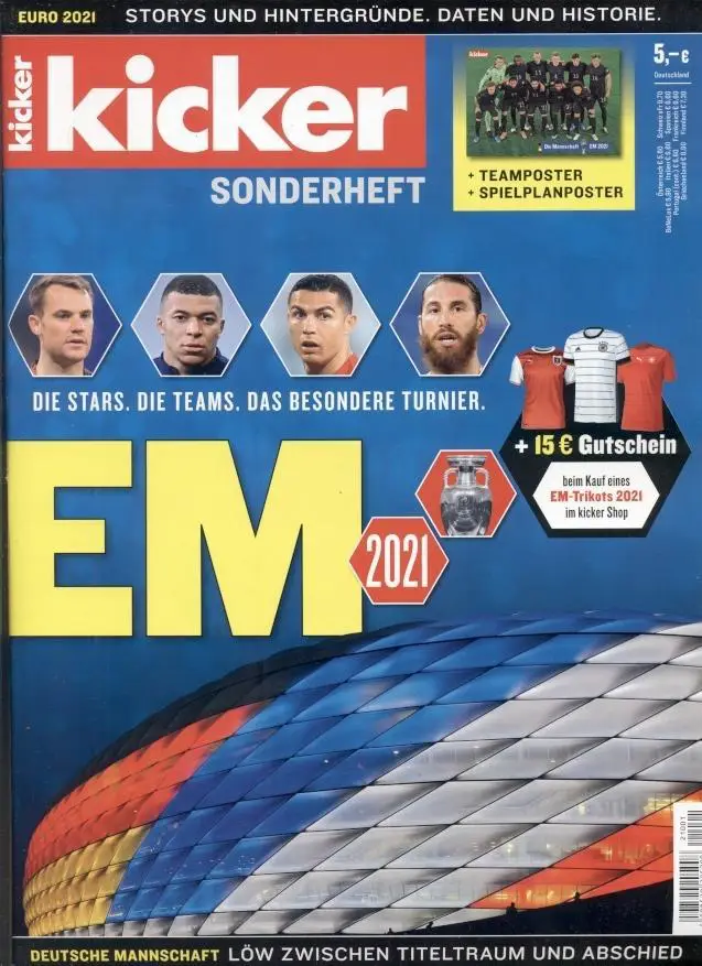 25 постерів учасники Чемп-ту Європи 2020 Кікер /Kicker 25 team posters Euro 2020