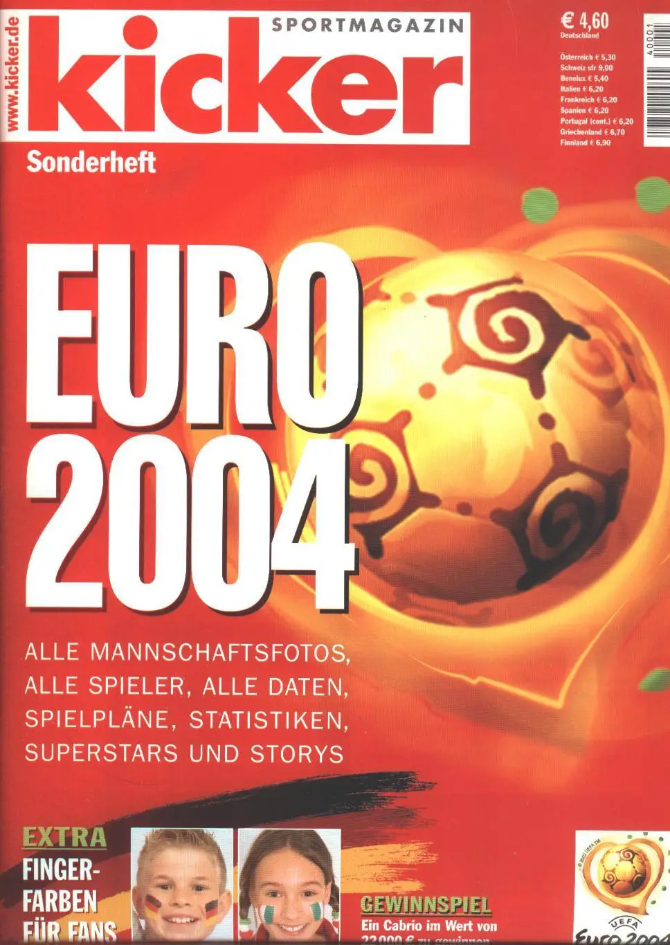 17 постерів учасники Чемп-ту Європи 2004 Кікер /Kicker 17 team posters Euro 2004