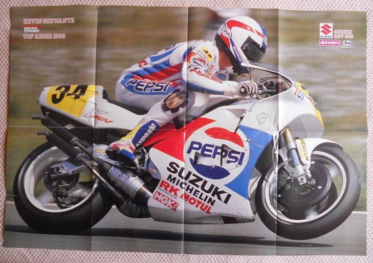 постер А1 мото Кевін Шванц (США) / Kevin Schwantz,USA motorcycle racing poster