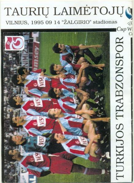 прог.Жальг/Zalgiris Lithuania-Трабзон/Trabzon SK Turkey/Туреч.1995 match program
