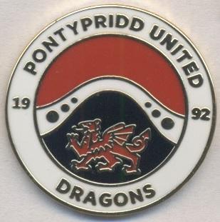 футбол.клуб Понтипрід (Уельс) ЕМАЛЬ / Pontypridd Utd FC,Wales football pin badge
