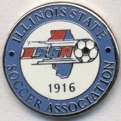 Іллінойс, федерація футболу, ЕМАЛЬ /Illinois,USA football-soccer association pin