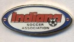 Індіана, федерація футболу, ЕМАЛЬ / Indiana, USA football-soccer association pin