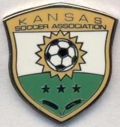 Канзас,федерація футболу,ЕМАЛЬ /Kansas,USA football-soccer association pin badge