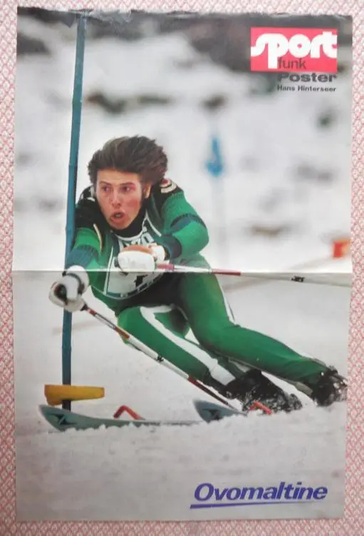 постер А3 гірські лижі Ханс Хінтерзеер (Австрія/H.Hinterseer alpin skiing poster