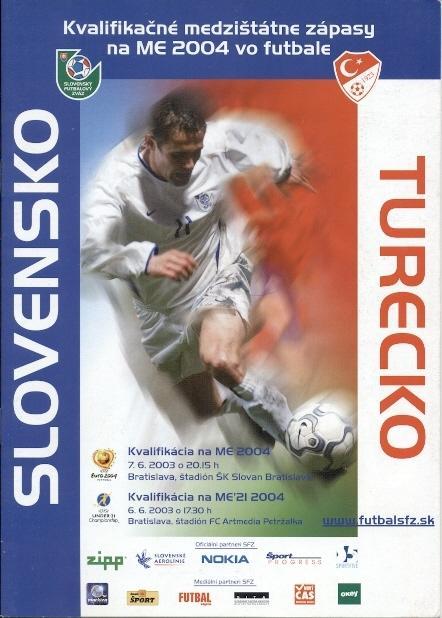 прог. зб.Словаччина-Туреччина 2003 відбір ЧЄ-2004 /Slovakia-Turkey match program