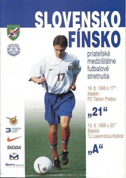 прог.зб. Словаччина-Фінляндія 1998 МТМ / Slovakia-Finland friendly match program