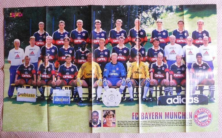 постер А1 футбол Баварія 1997/Бундесліга-всі команди(Німеччина) FC Bayern poster