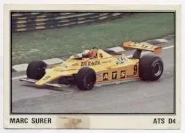 наклейка Формула-1 М.Зурер/Сюре (Швейц./Marc Surer,Switzerland F-1 pilot sticker