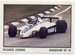 наклейка Формула-1 Р.Суніно (Аргентина) / R.Zunino, Argentina F-1 pilot sticker