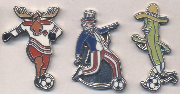 Чемп-т Світу ЧС-2026 3 талісмани важмет / World cup football 3 mascot pin badges