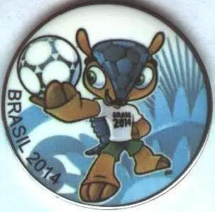 Чемп-т Світу ЧС-2014 талісман3 ЕМАЛЬ /World cup Brazil football mascot pin badge