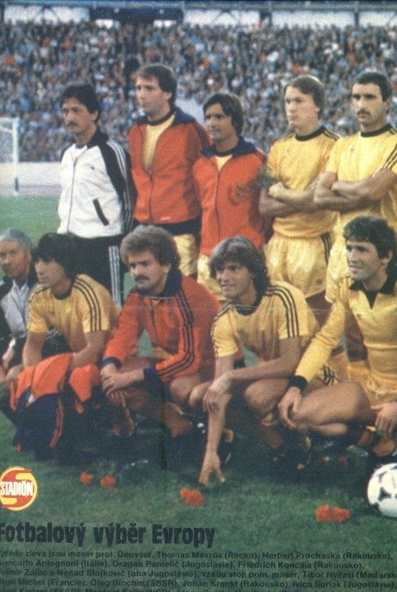 постер А3 футбол збірна Європа 1981 Стадіон / Europe XI football team poster