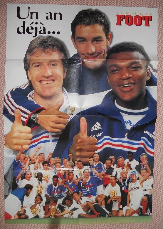 постер А1 футбол Дешам+Пірес+Десаї/Папен Франція 1998 / France football poster